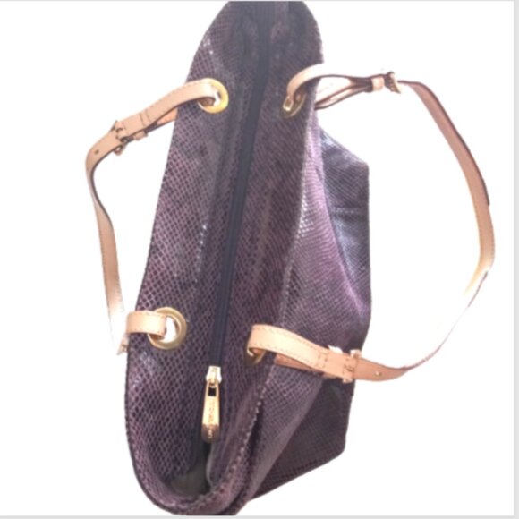 Michael Kors Jet Set Tote Purple Snake Embossed Shoulder Bag Very  Clean - Picture 7 of 12
